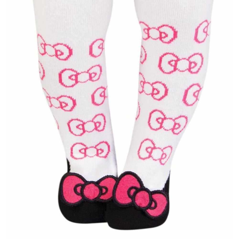 Hello Kitty Sanrio 12 months Bow Print w/ Bows at end of feet Tights